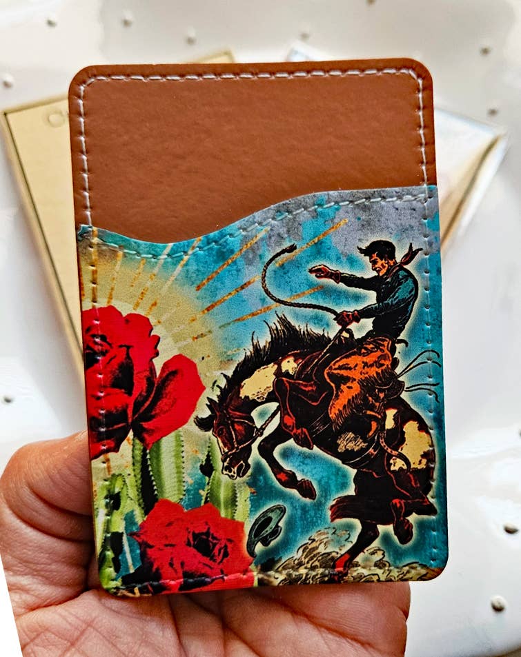 Cactus Rose Cowboy Phone Wallet Card Holder