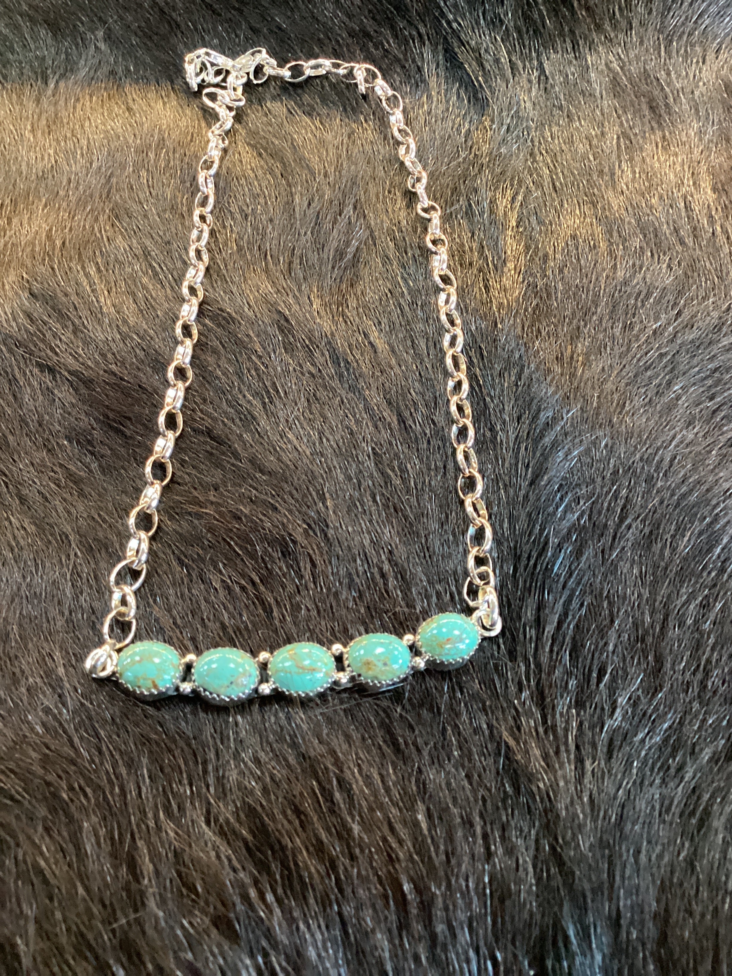 5 Stone Horizontal Bar Necklace