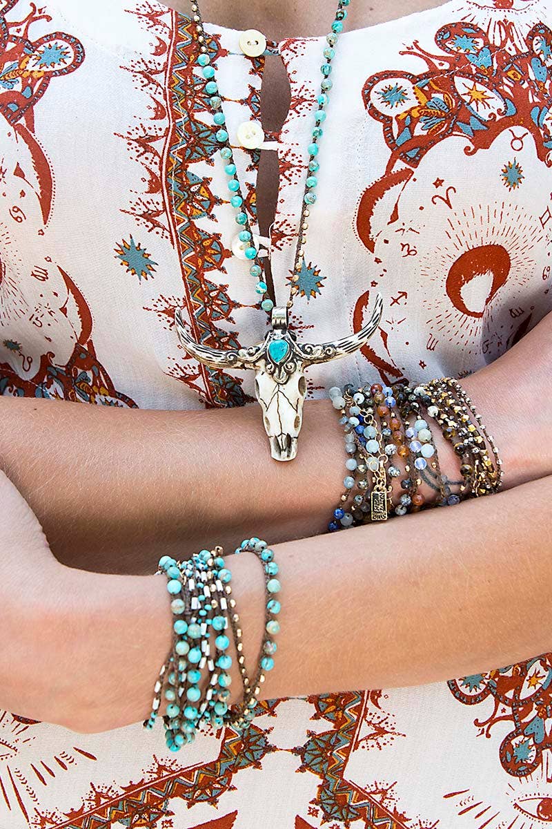 SILK WOVEN NECKLACE- TREASURE LONGHORN