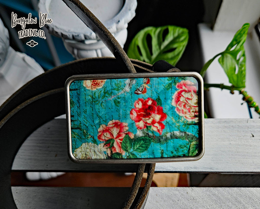 Vintage Rose Belt Buckle