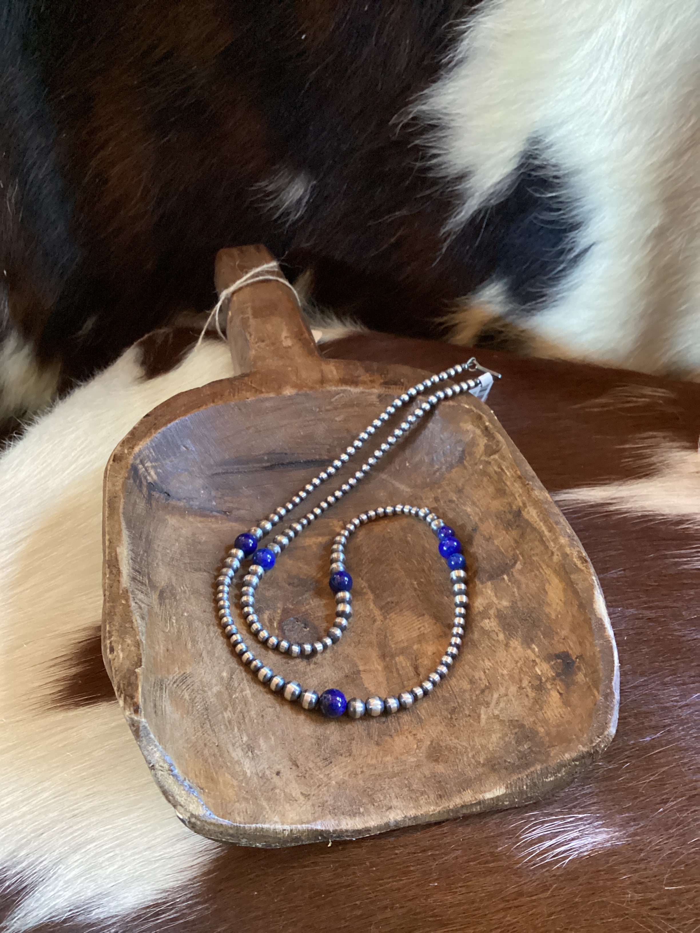 Lapis Graduated Pearl Necklace