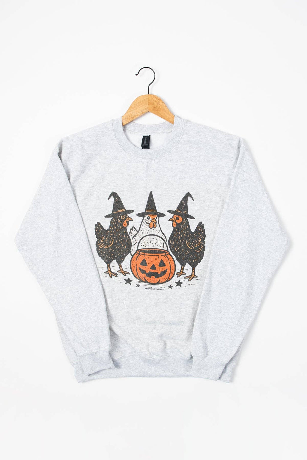 Western Fall Chicken Witches Halloween Graphic Crewneck