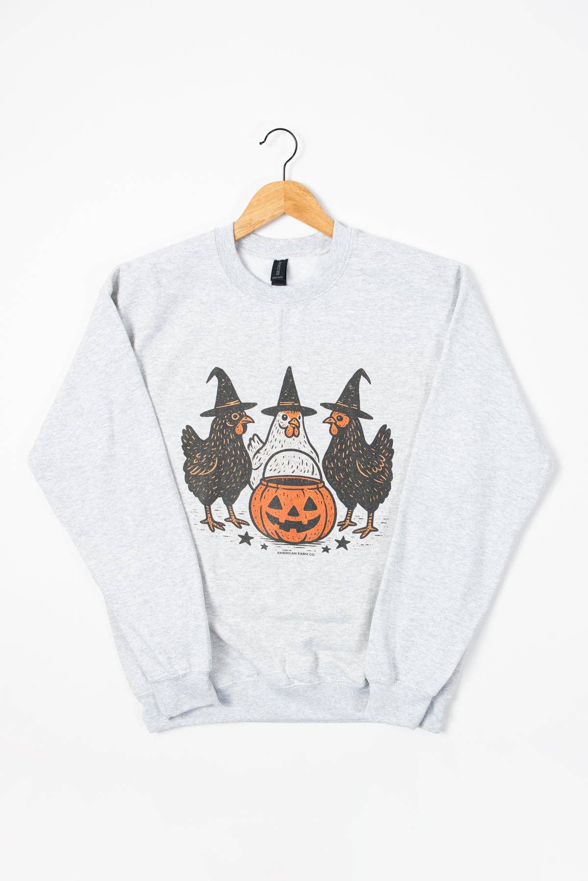 Western Fall Chicken Witches Halloween Graphic Crewneck