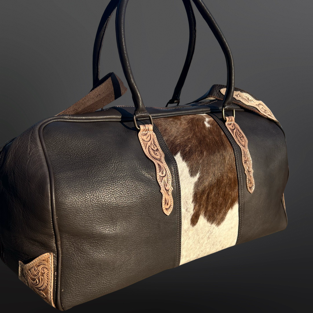 Western Tooled Leather Duffle Bag