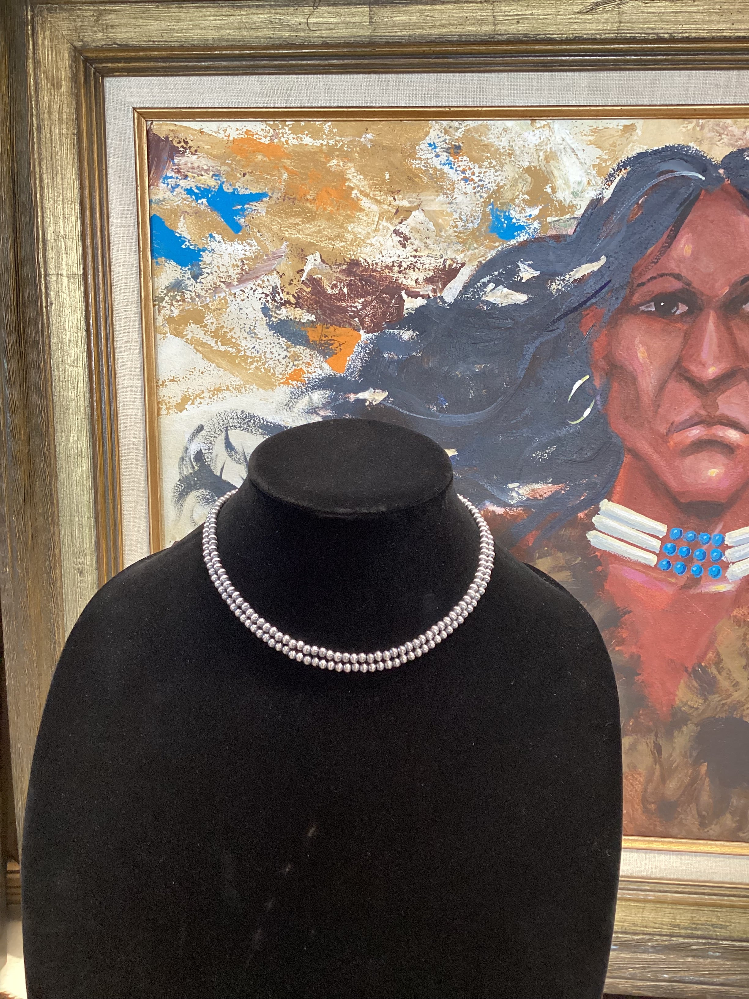 Navajo Pearl Necklace 4mm 14"