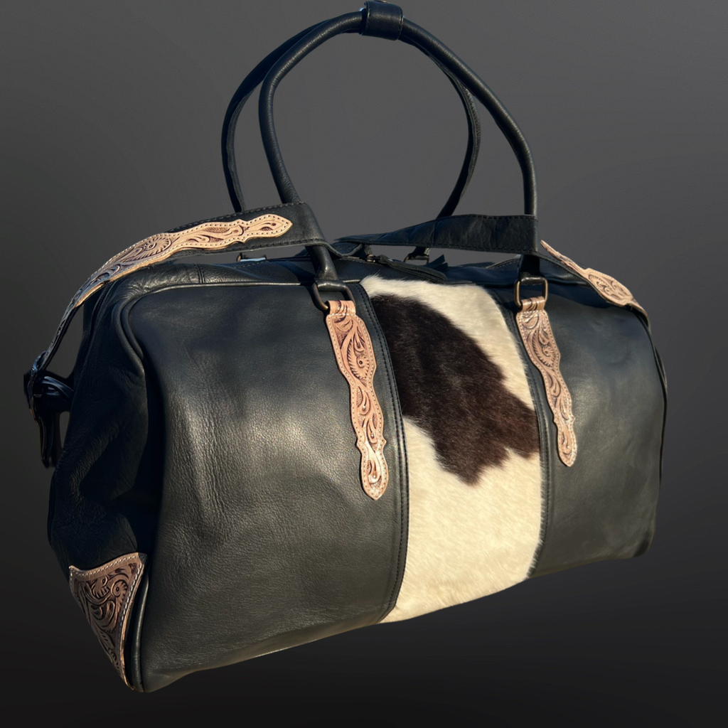 Western Tooled Leather Duffle Bag