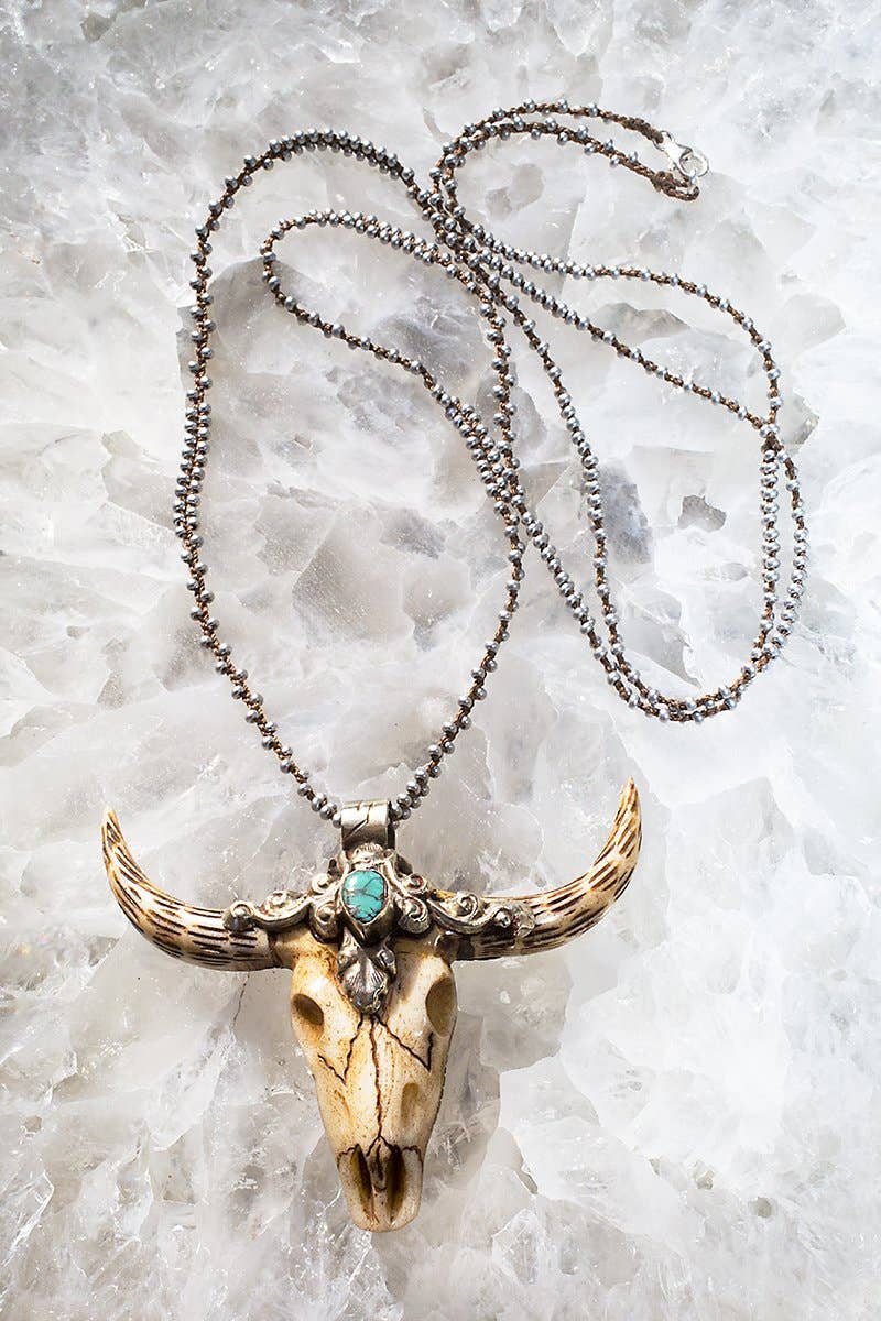 SILK WOVEN NECKLACE- TREASURE LONGHORN