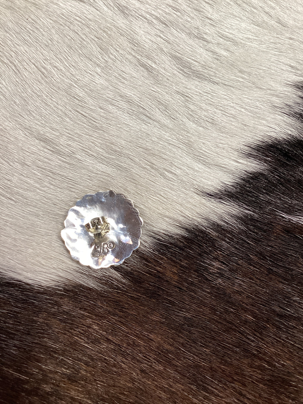 Native American Navajo Handmade Sterling Silver Turquoise Cluster Stud Earrings