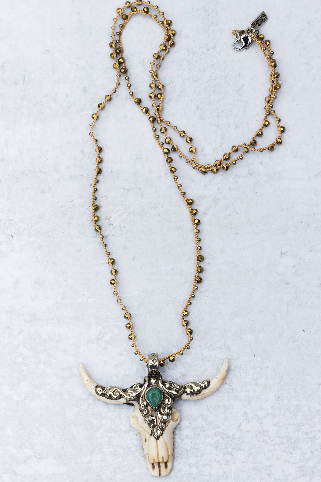 SILK WOVEN NECKLACE- TREASURE LONGHORN