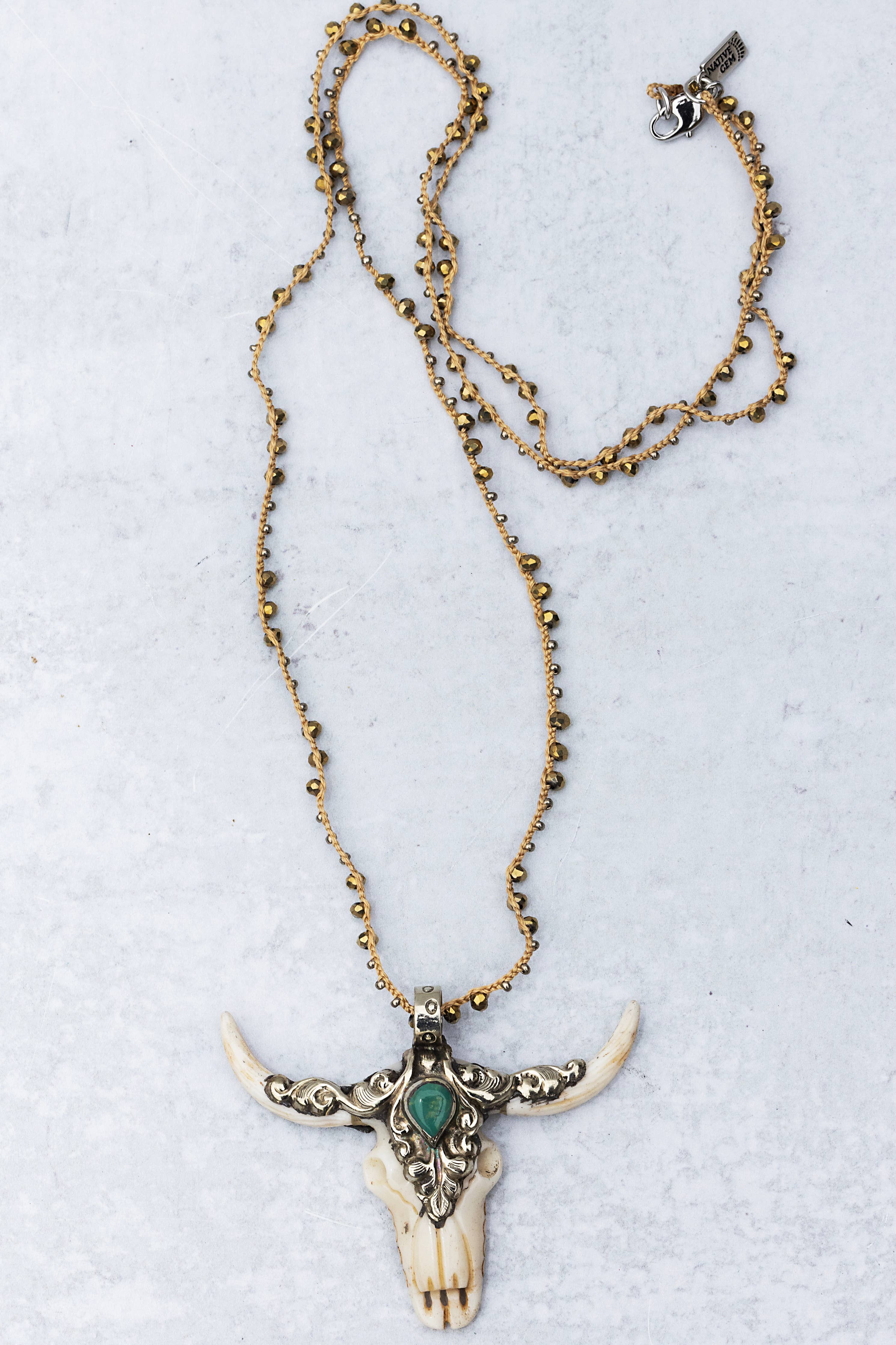 SILK WOVEN NECKLACE- TREASURE LONGHORN
