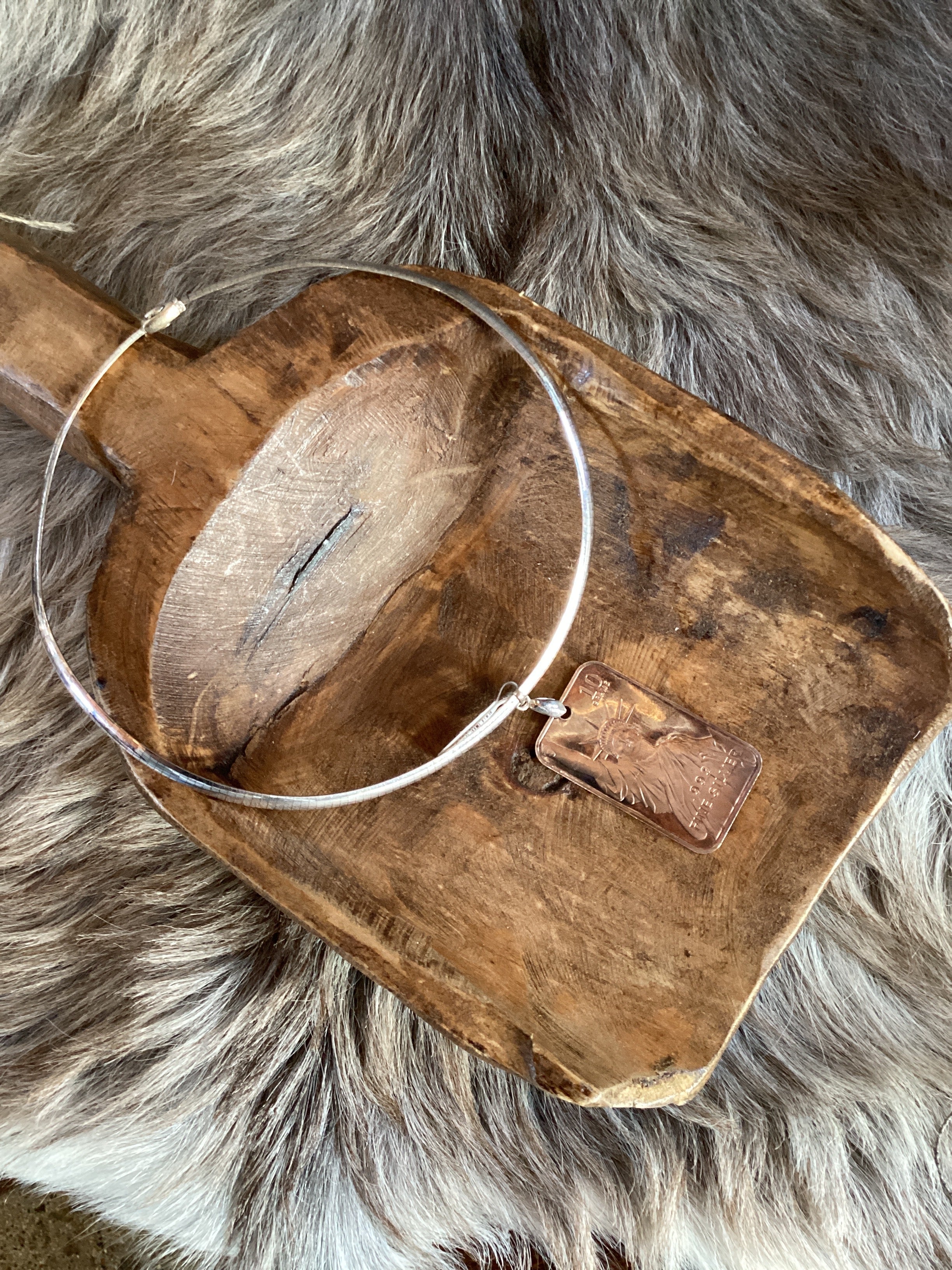 Silver Bar Liberty Necklace