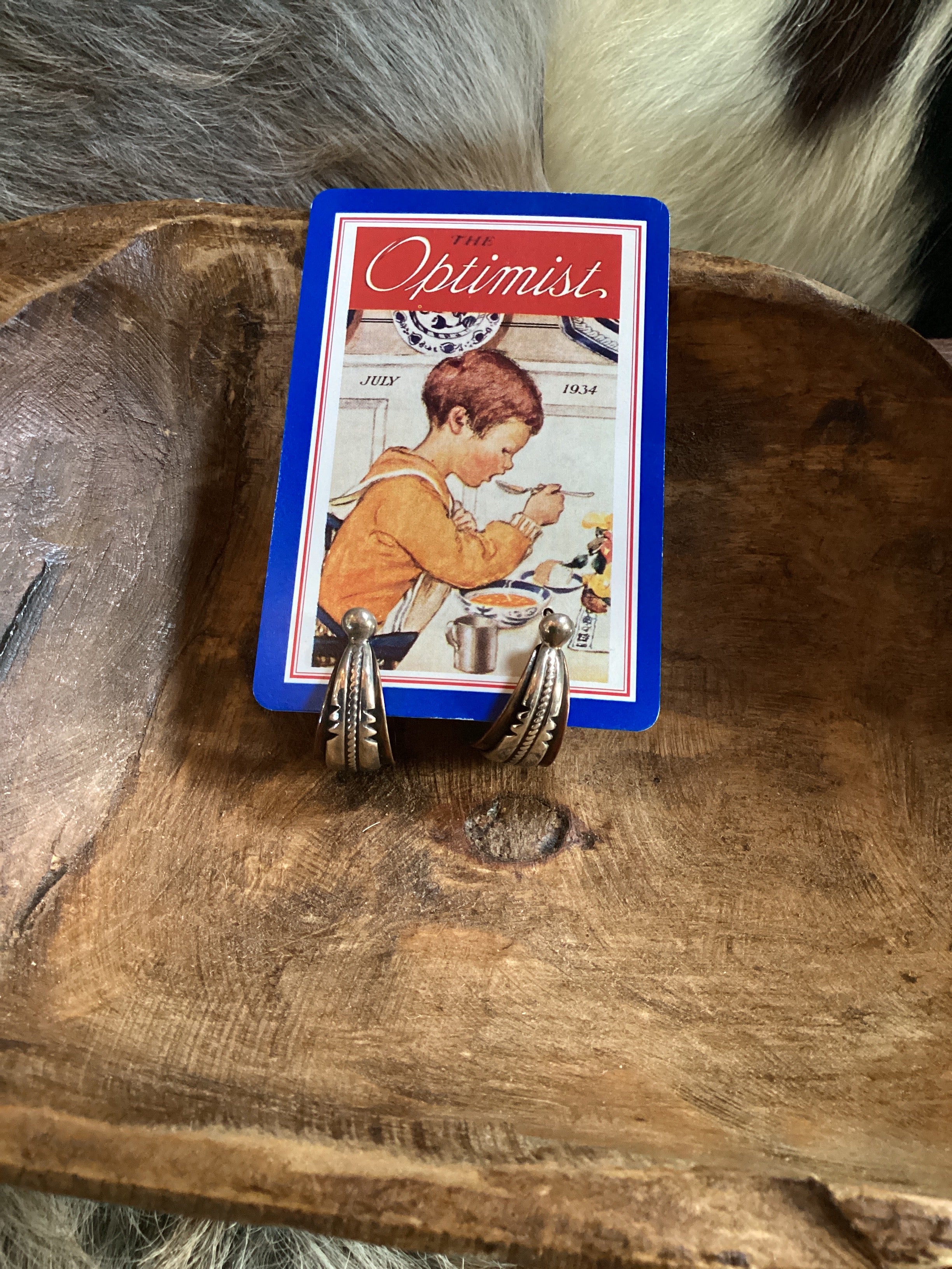 Copper SS Feather Earring