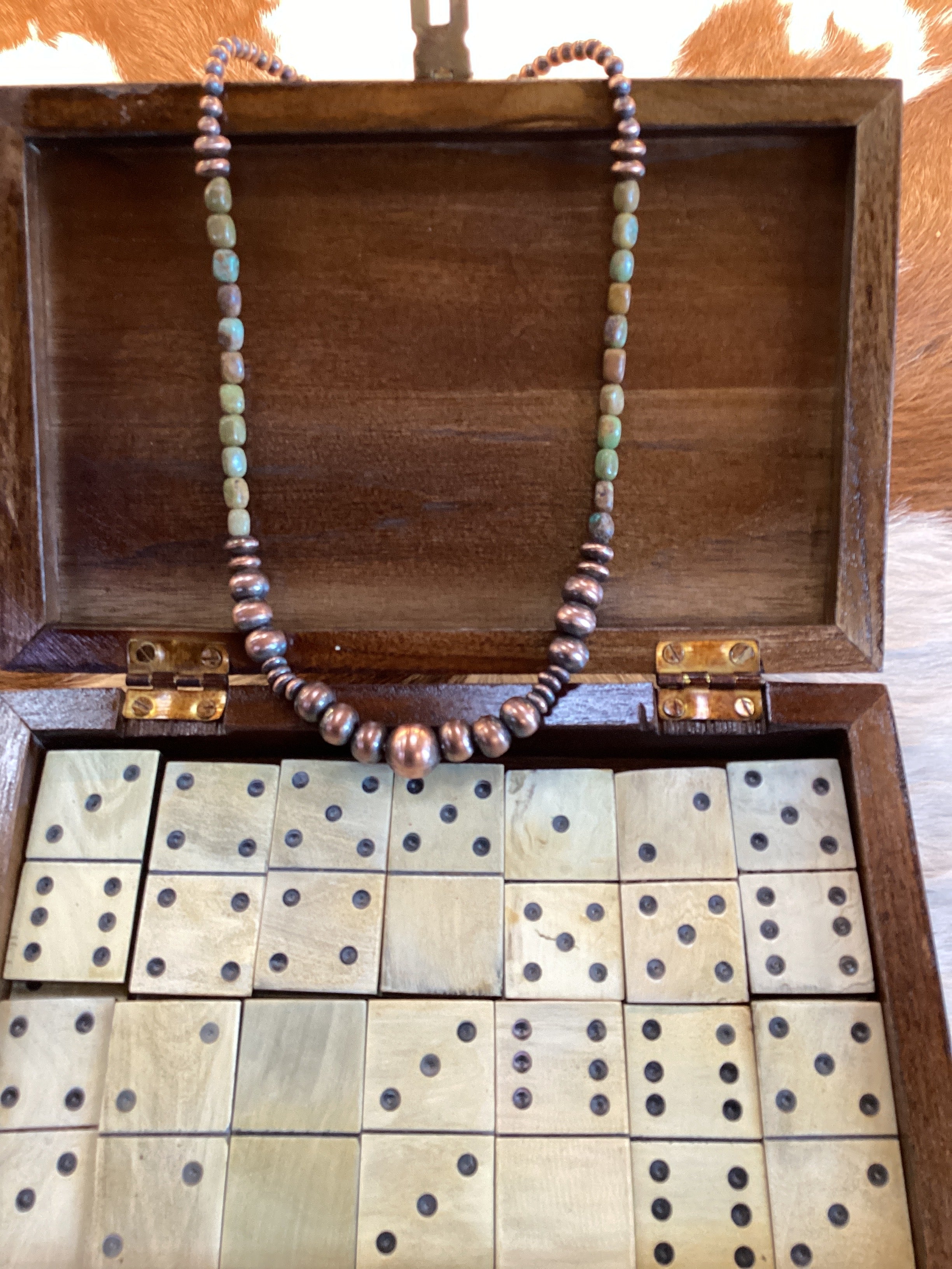 Copper Pearl & Turq Necklace
