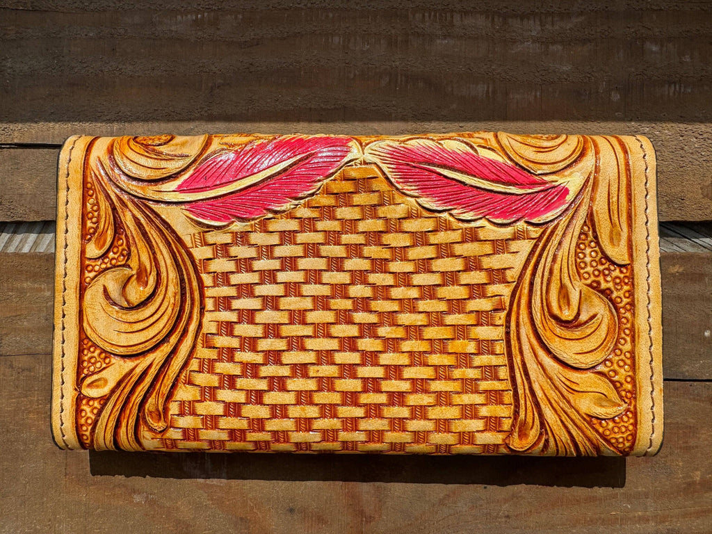 Western Leather Tooled Wallet