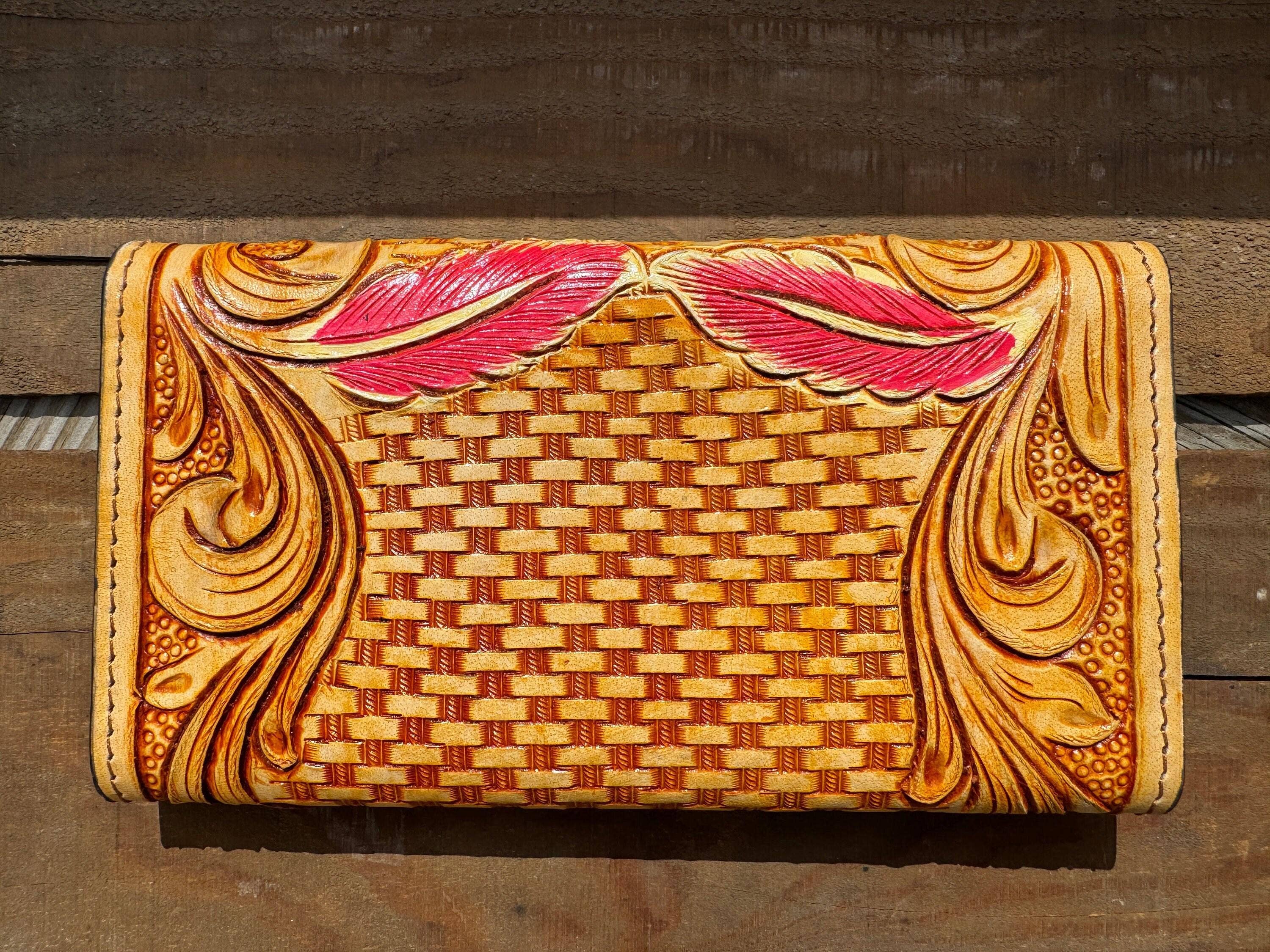 Western Leather Tooled Wallet