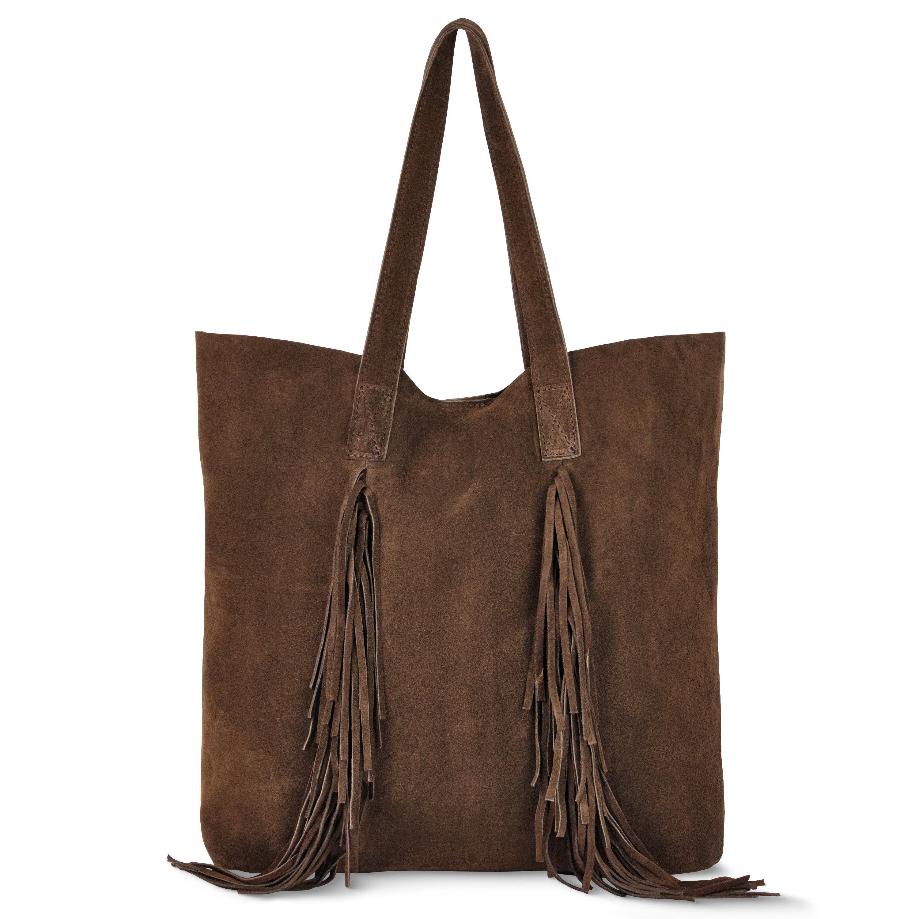 Suede Leather Hobo Bag