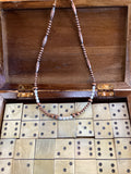 Copper Elongated Pearl & White Necklace