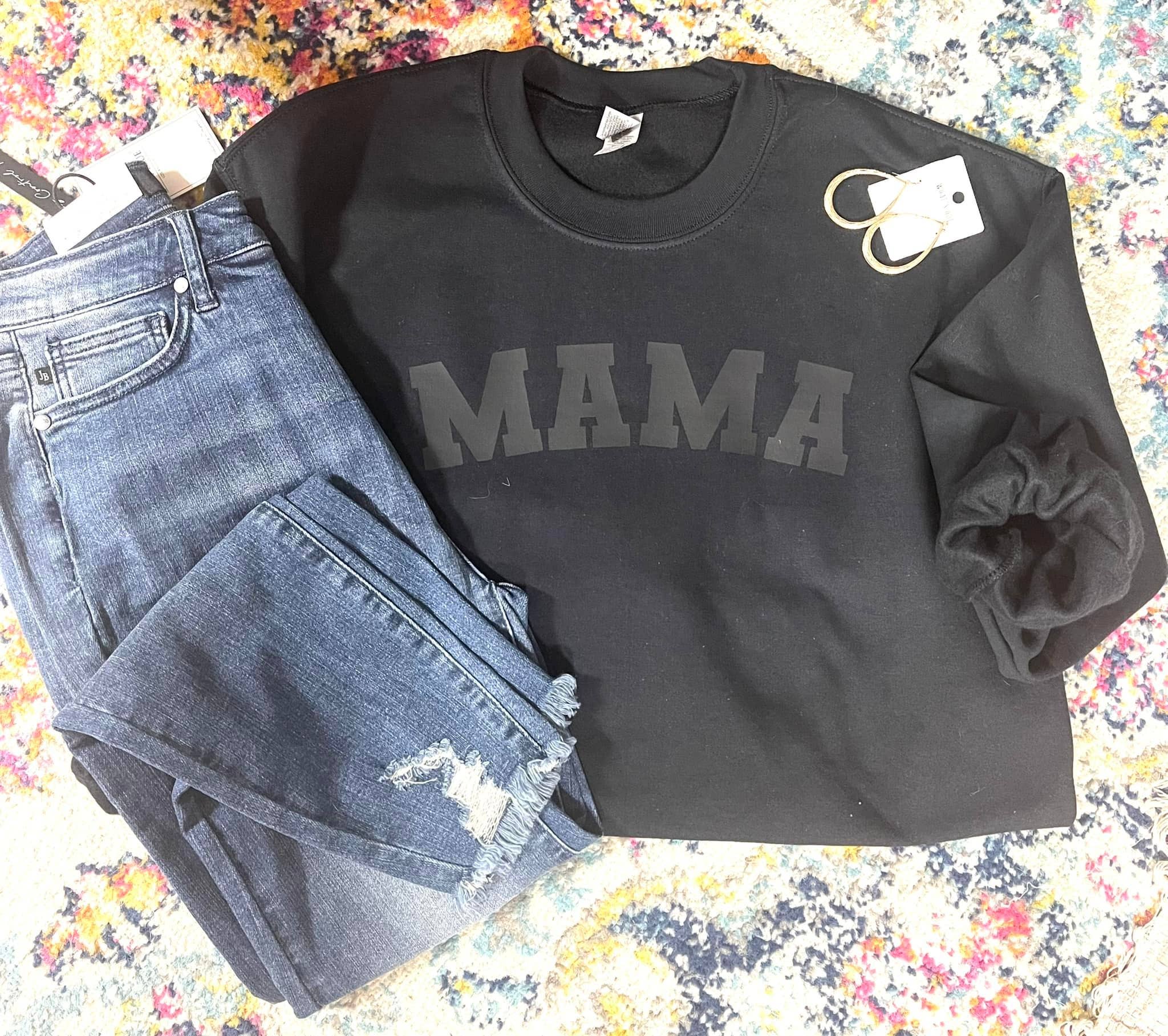 Mama - black on black Graphic Sweatshirt
