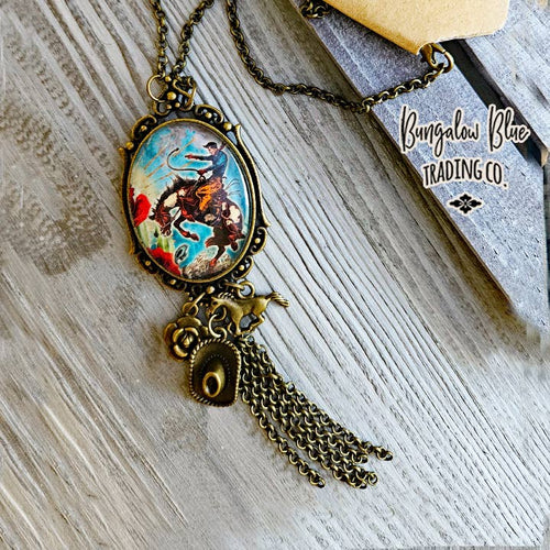 Cactus Rose Cowboy Tassel Necklace