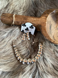 Flat Pearl Earring/Neck Set