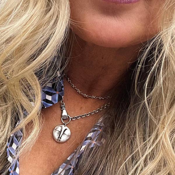 "Never Let Go" Zen Moon or Sun-kissed Sterling Necklace