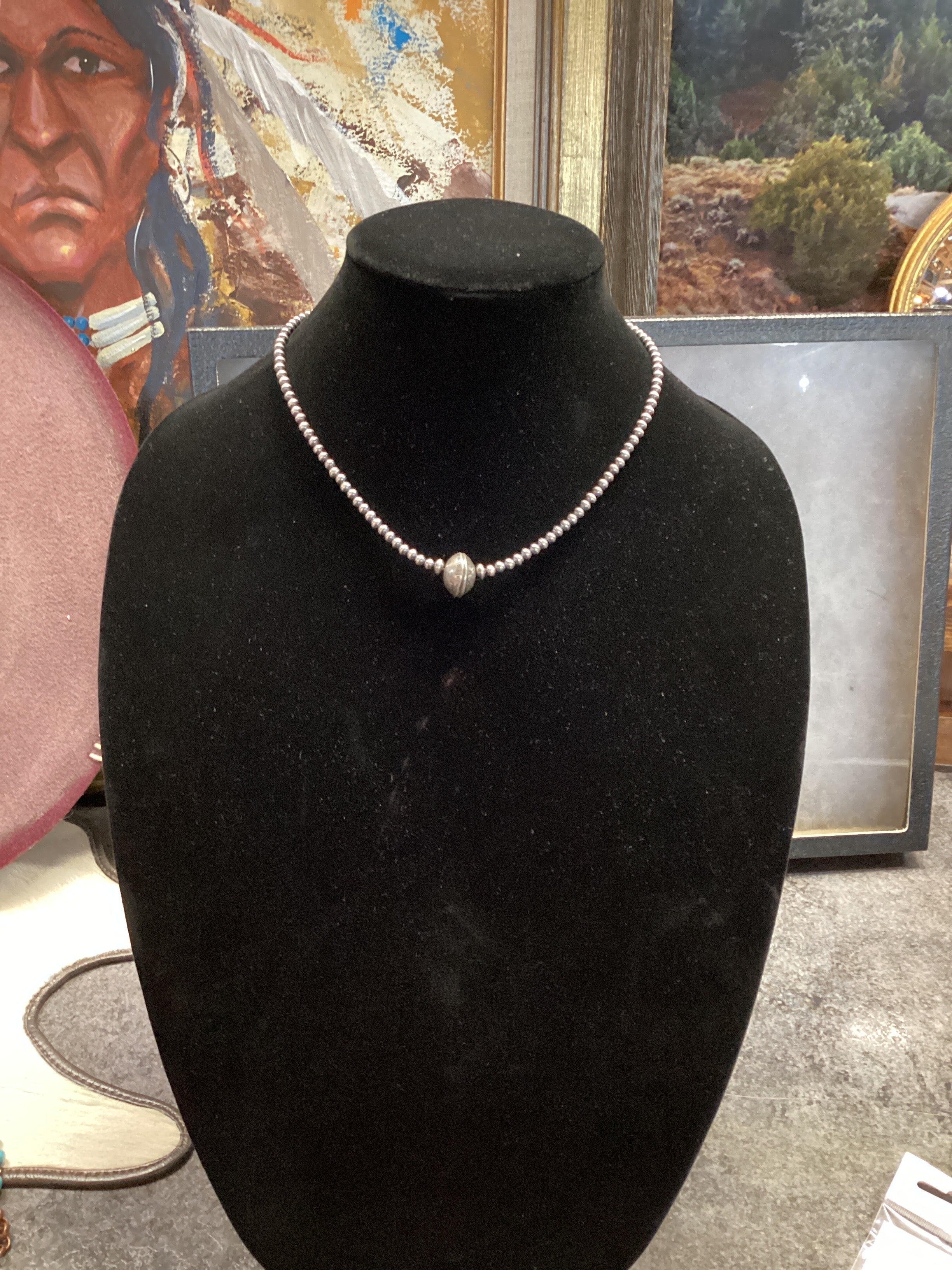 SS Navajo pearl coin necklace