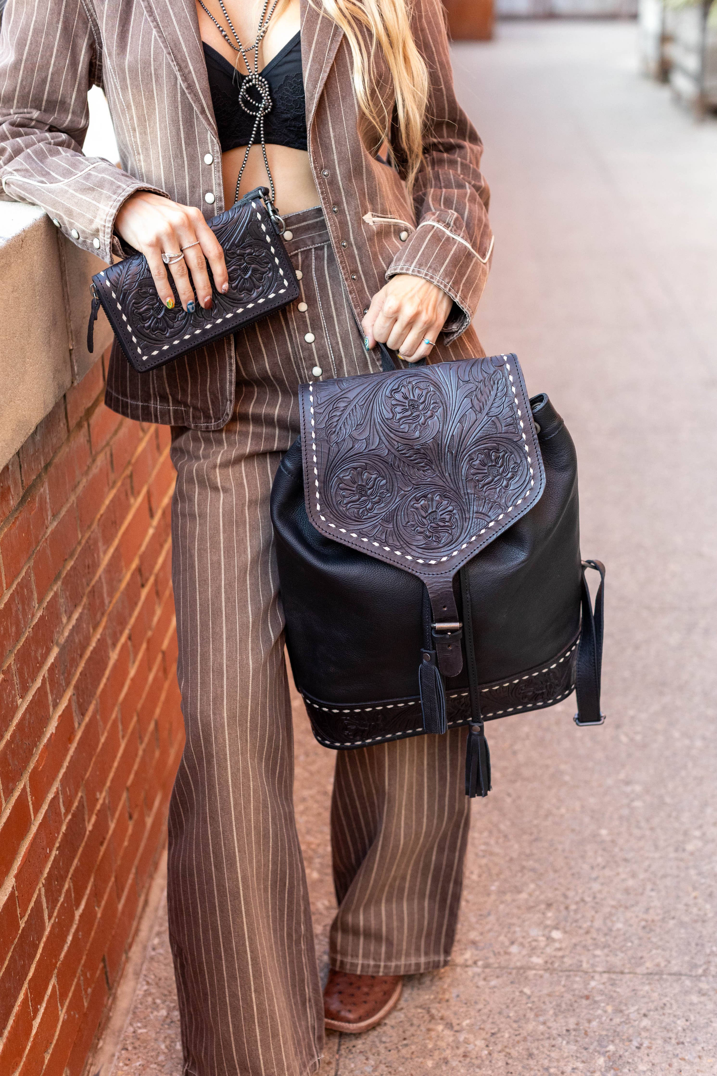 Western Chic Leather Back Pack