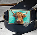Watercolor Highland Cow Belt Buckle
