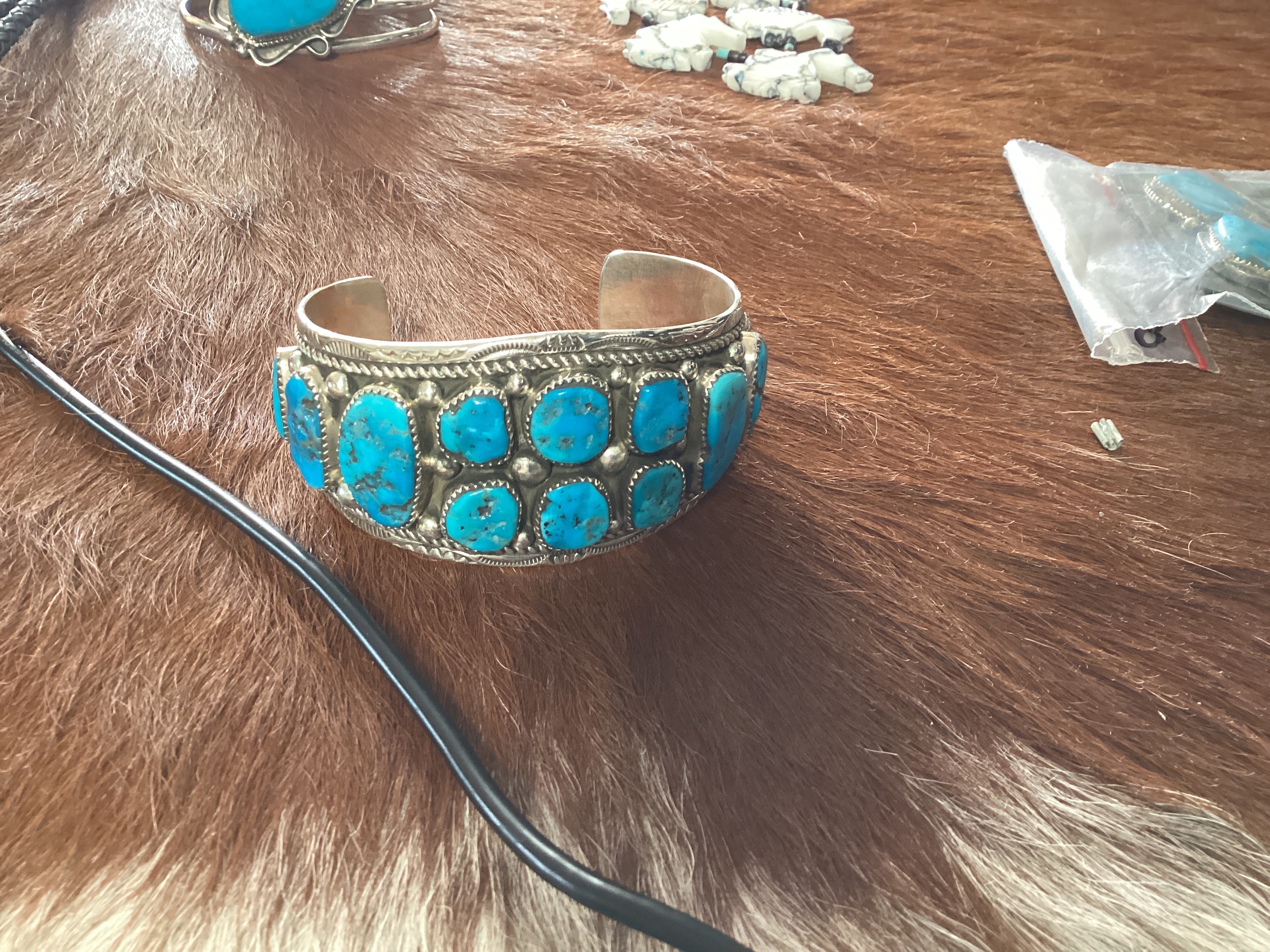 12 Stone Turquoise Cuff