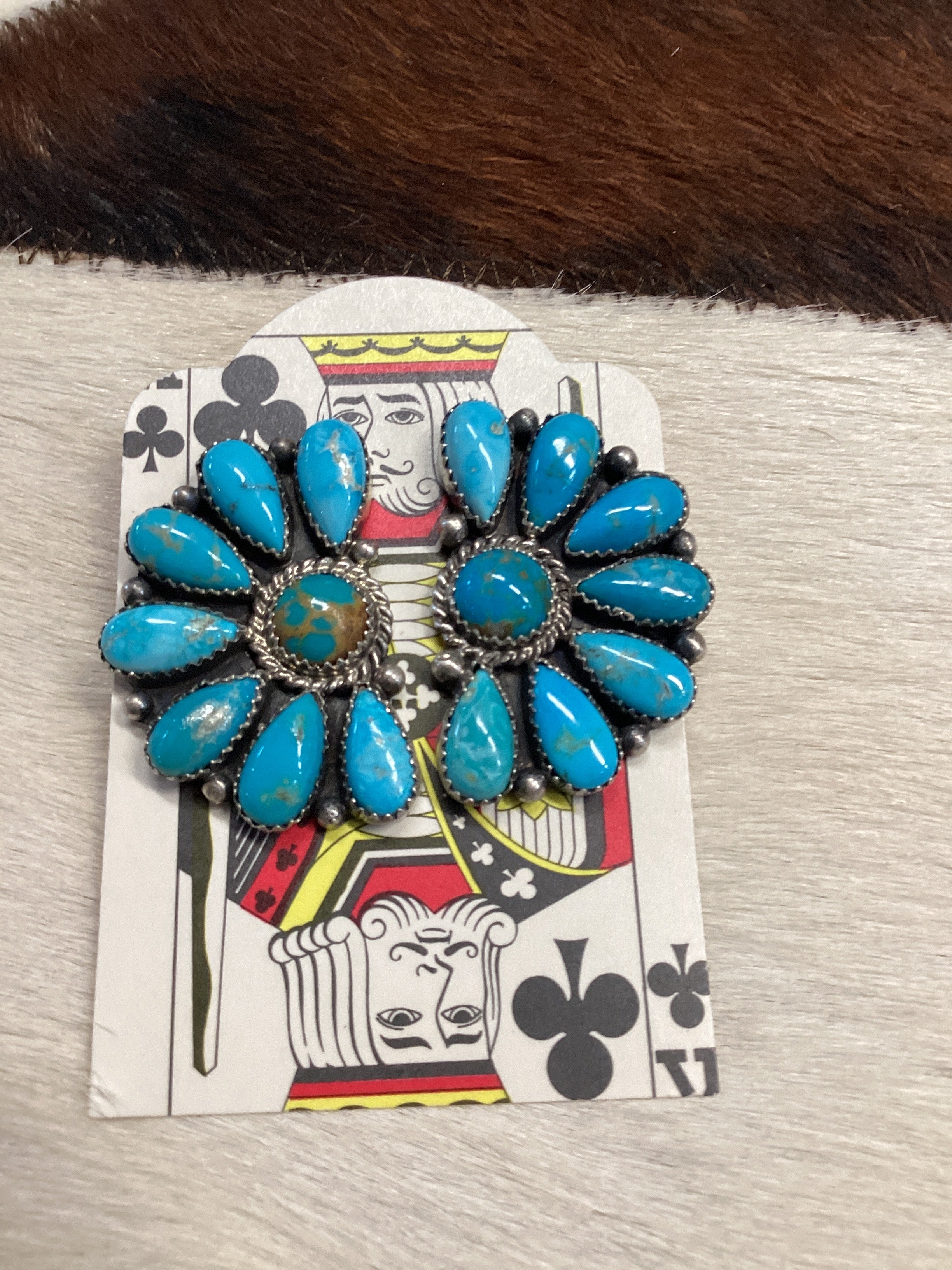 SS Kingman Half Cluster Earrings