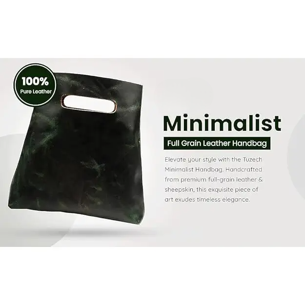 Minimalist Handmade Handbag | Full Grain Leather Grocery Bag