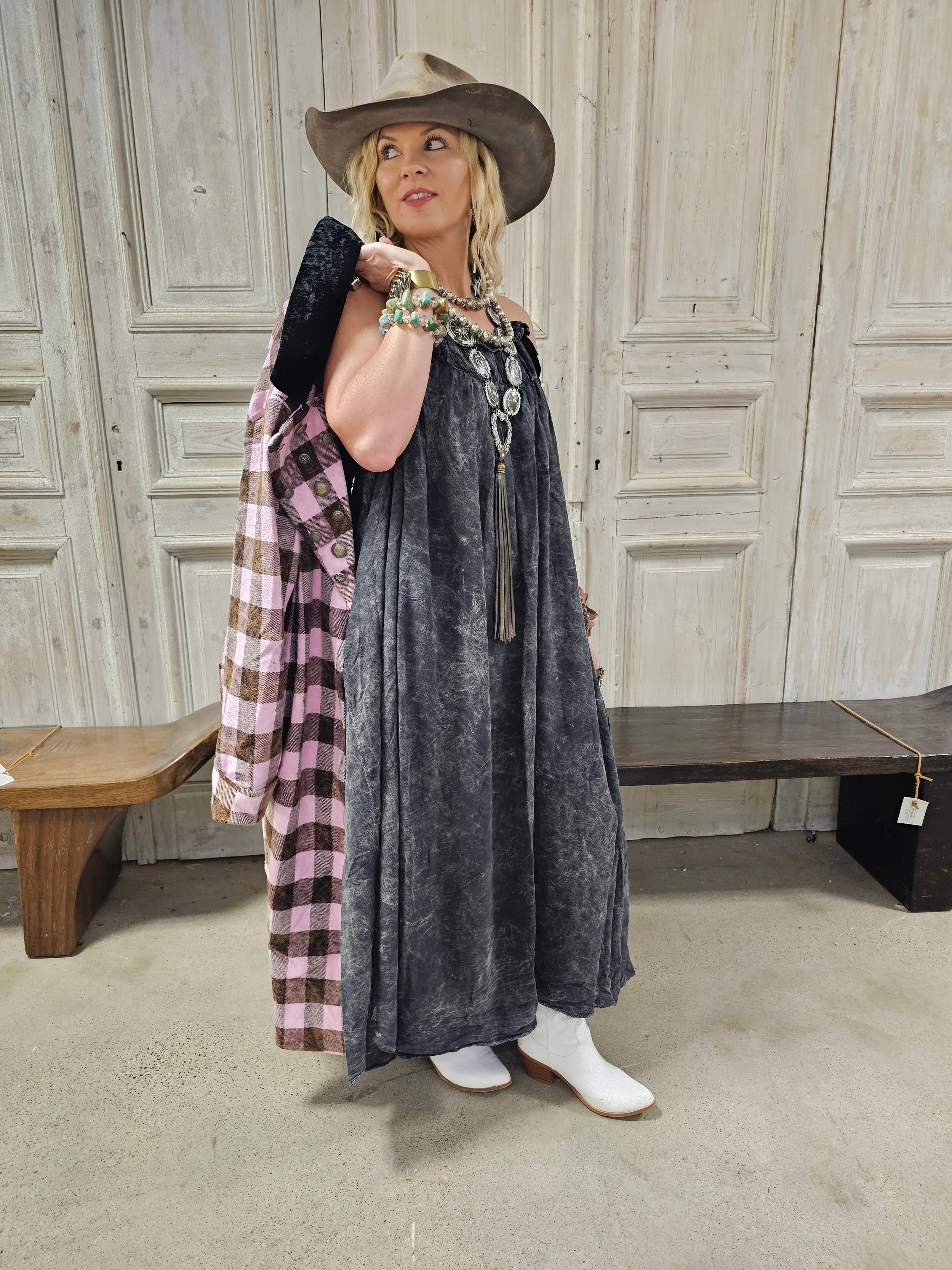 Black Tuck Strap Dress