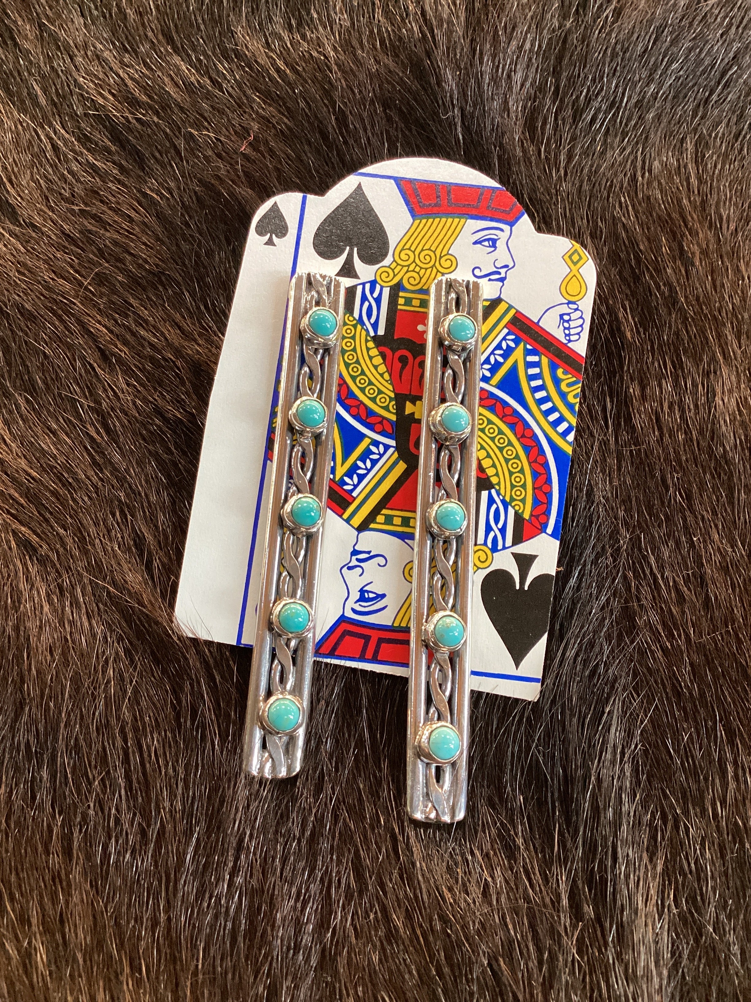 5 Stone Turquoise Bar Stud