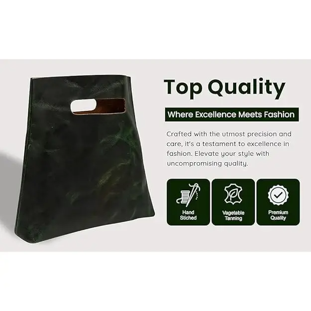Minimalist Handmade Handbag | Full Grain Leather Grocery Bag