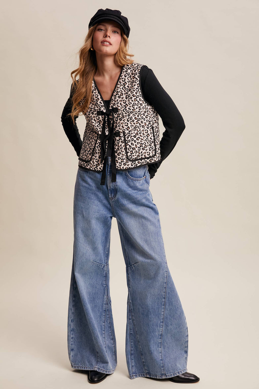 Leopard Print Quilted Vest LVT020