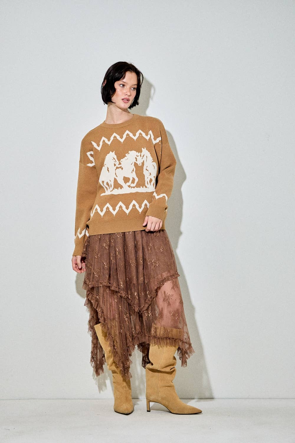 HORSE GRAPHIC SWEATER