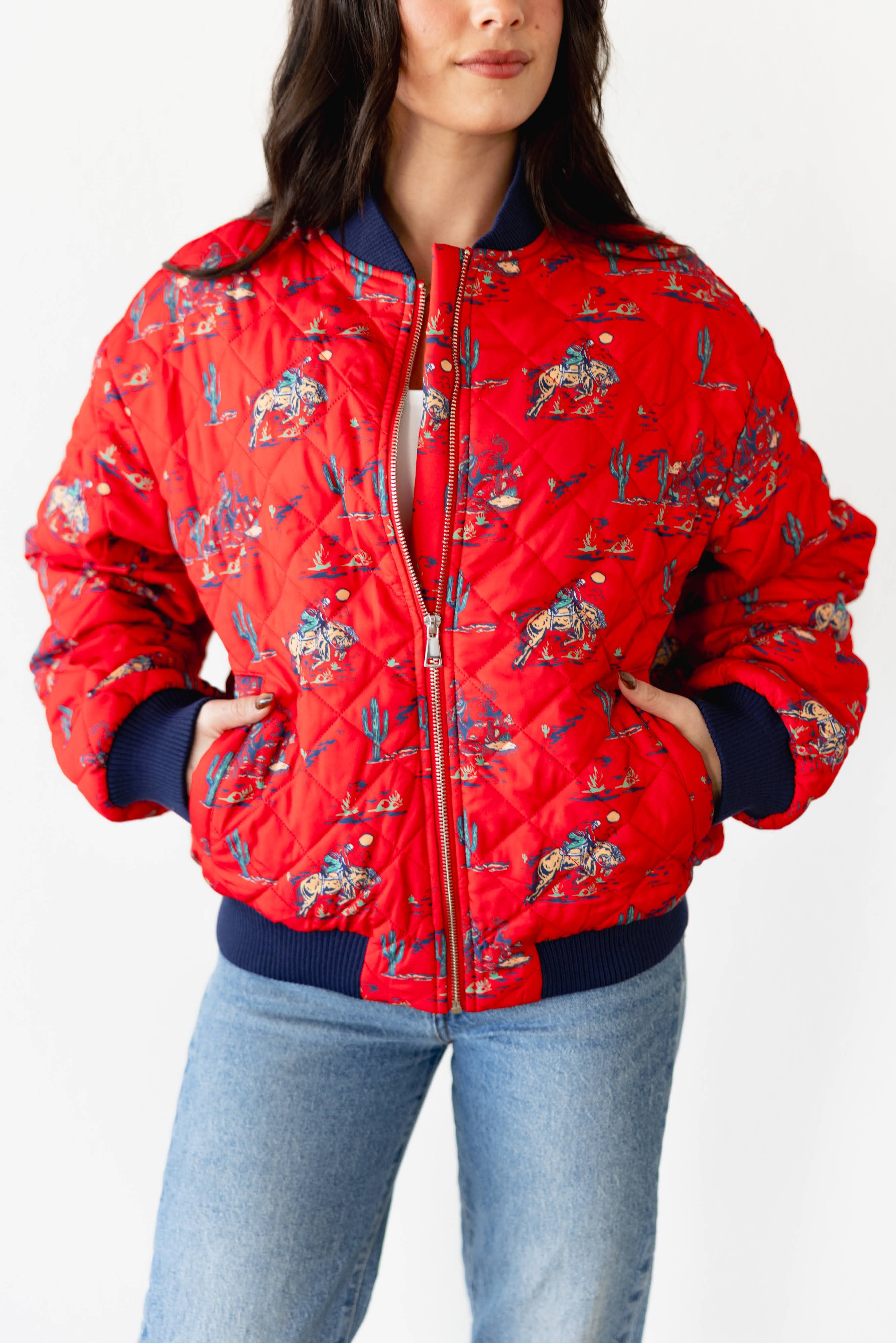 RED COWBOY BOMBER JACKET