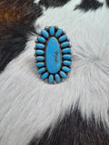 Turquoise & SS Adjustable Ring