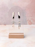 White Buffalo Bow Earrings
