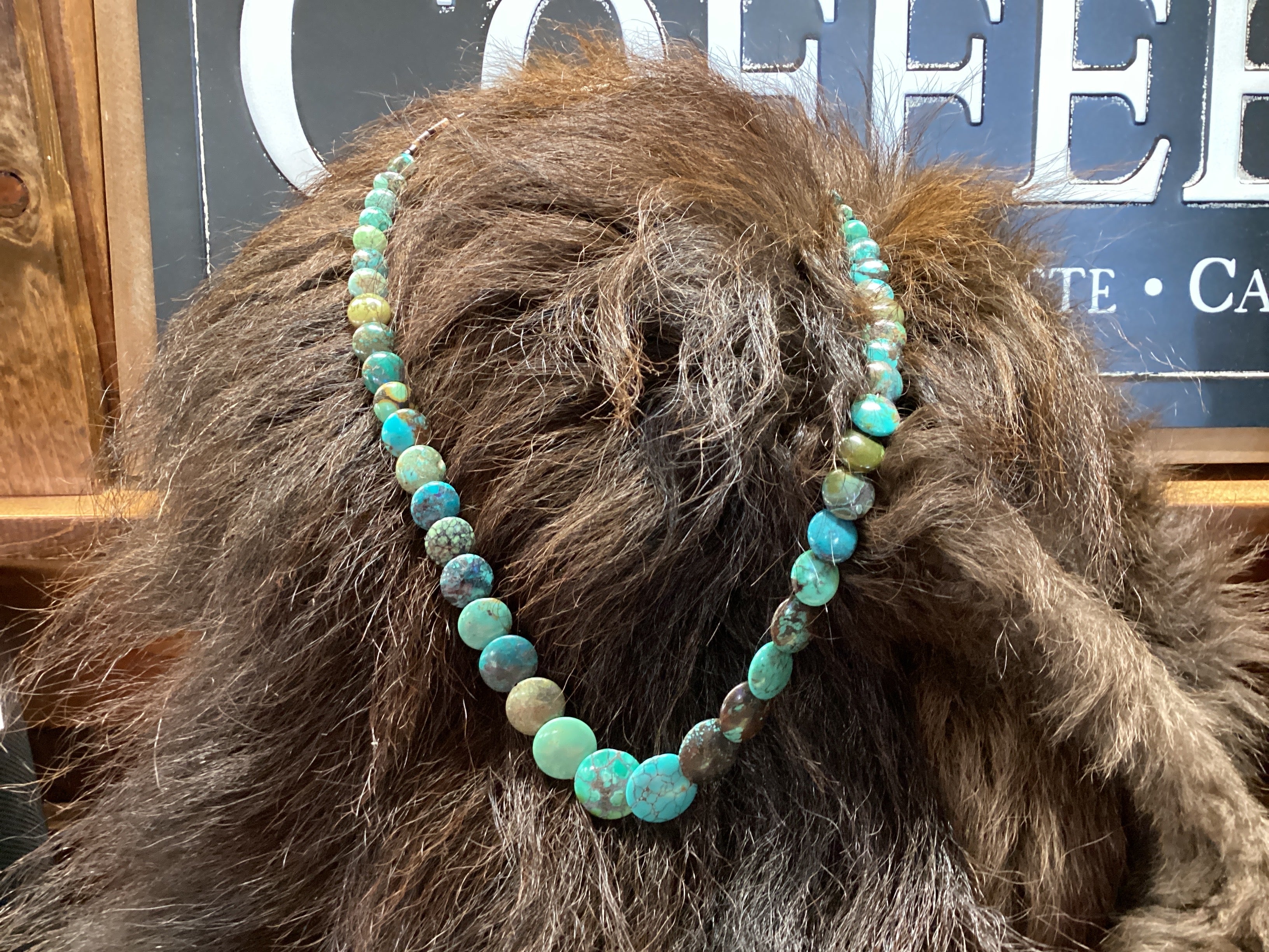 Turquoise Graduated Coin Necklace
