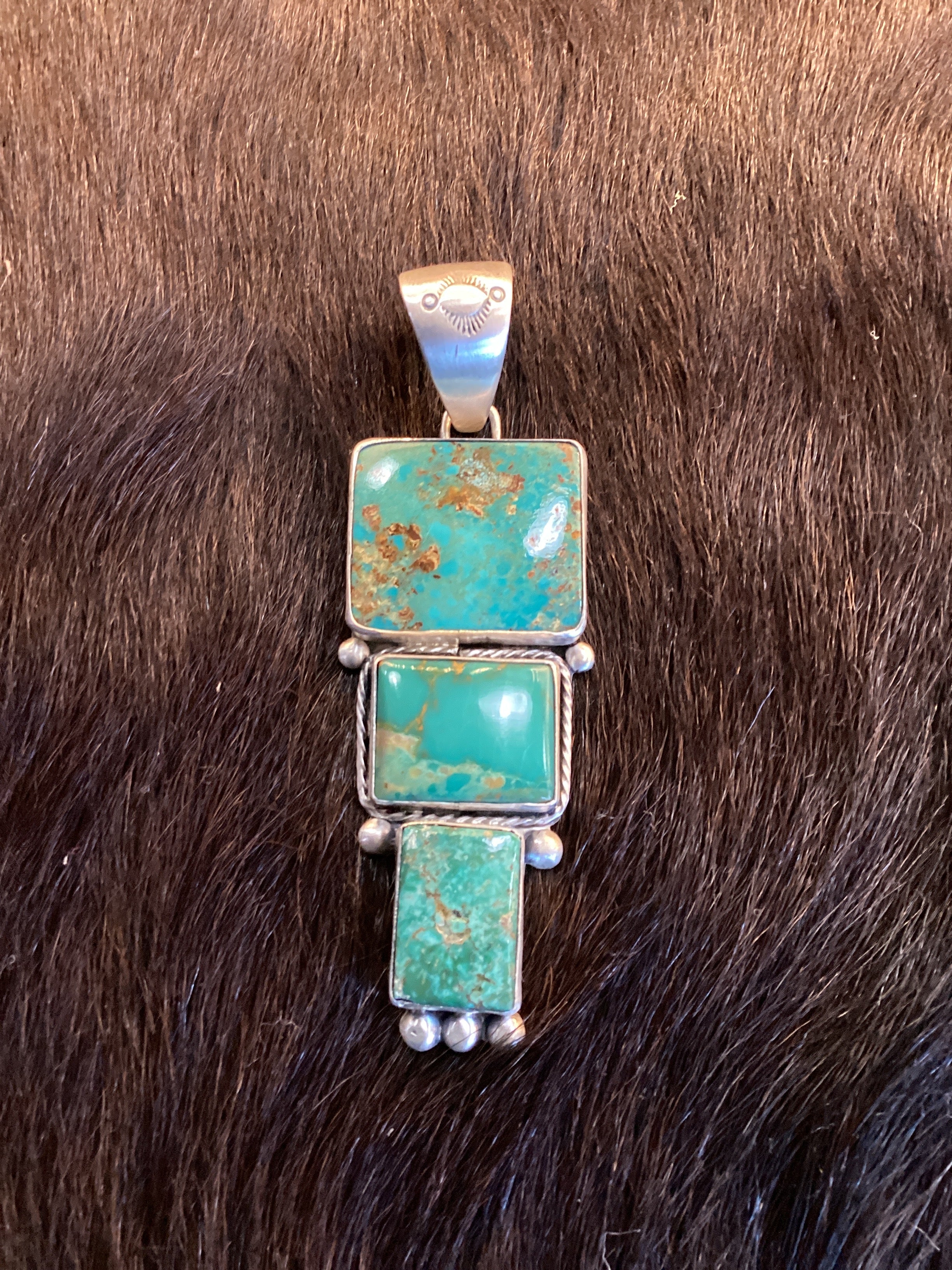 3 Stone Turquoise Pendant