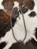 Authentic Navajo Handmade Old Look Navajo Pearl Bead Necklace & Earrings 24” 9mm