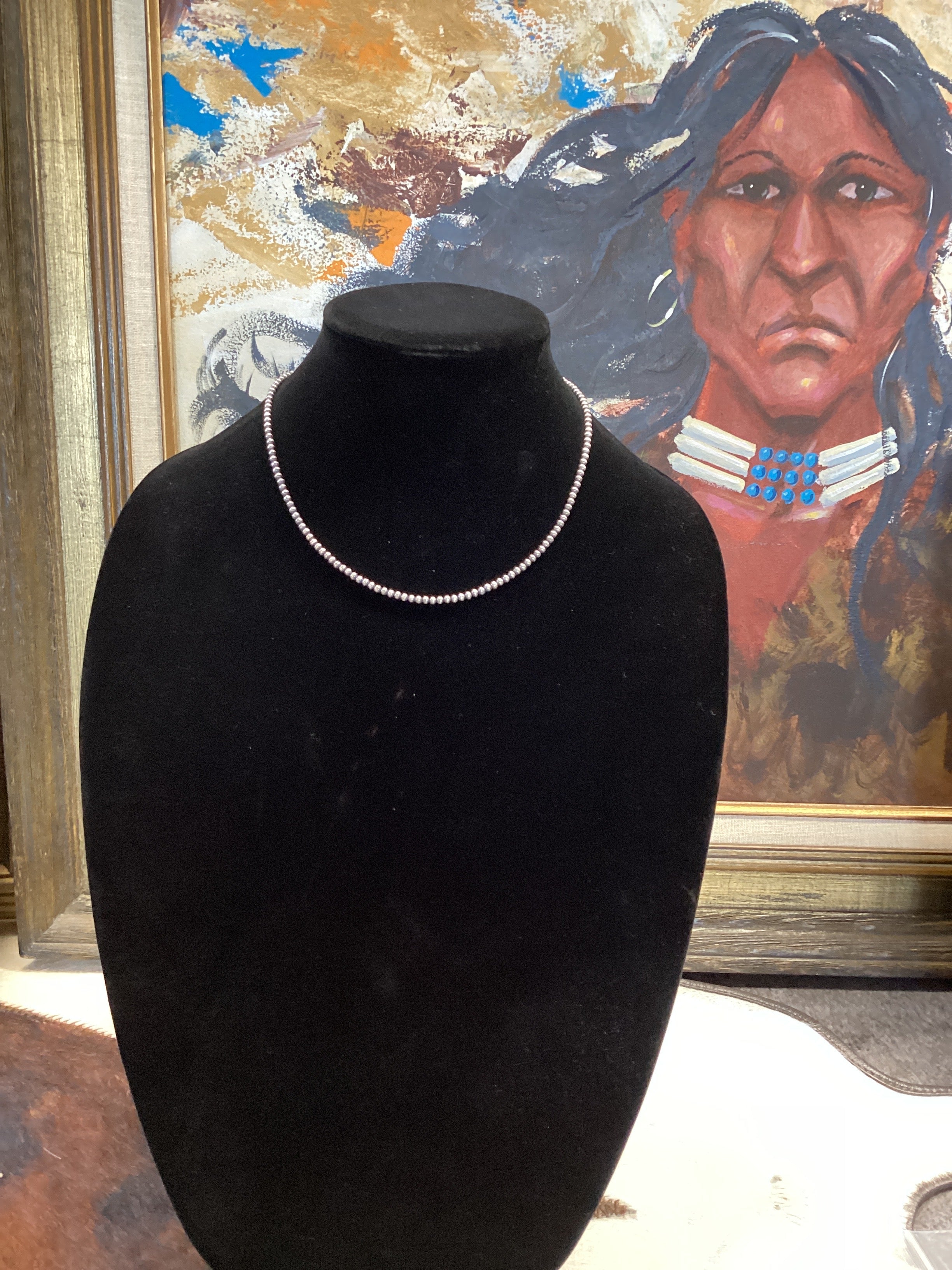 Navajo Pearl Necklace 3mm 18"