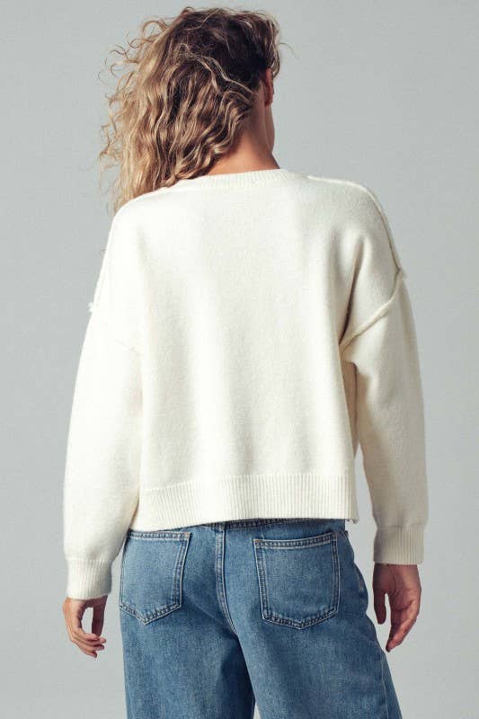 Howdy Slogan Relaxed Knit Sweater