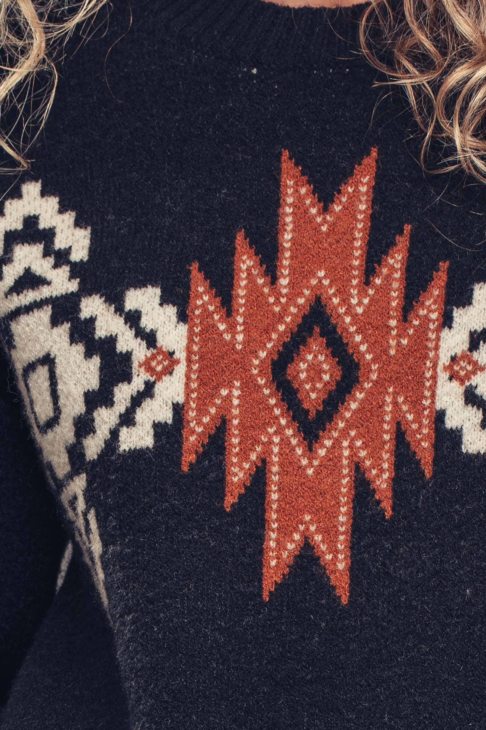 Southwestern Geometric Jacquard Sweater