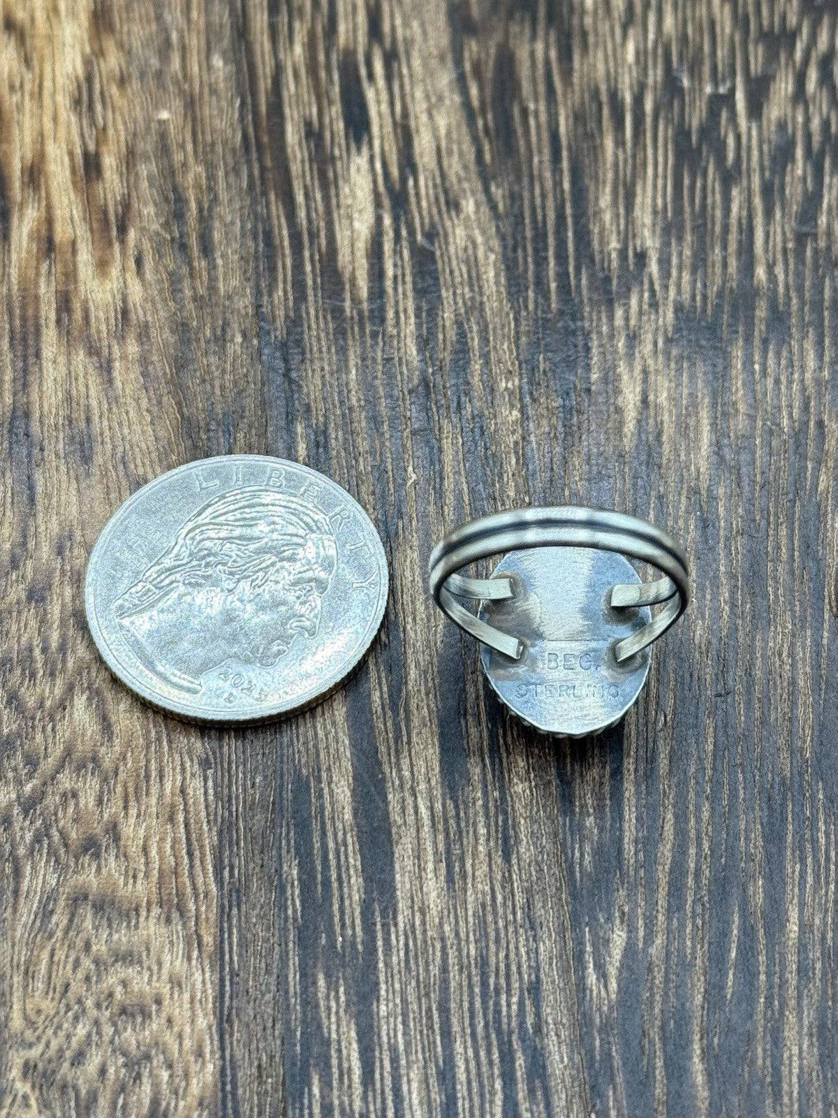 Native Navajo Handmade Sterling Silver Black Onyx Band Rings By Byron Begay