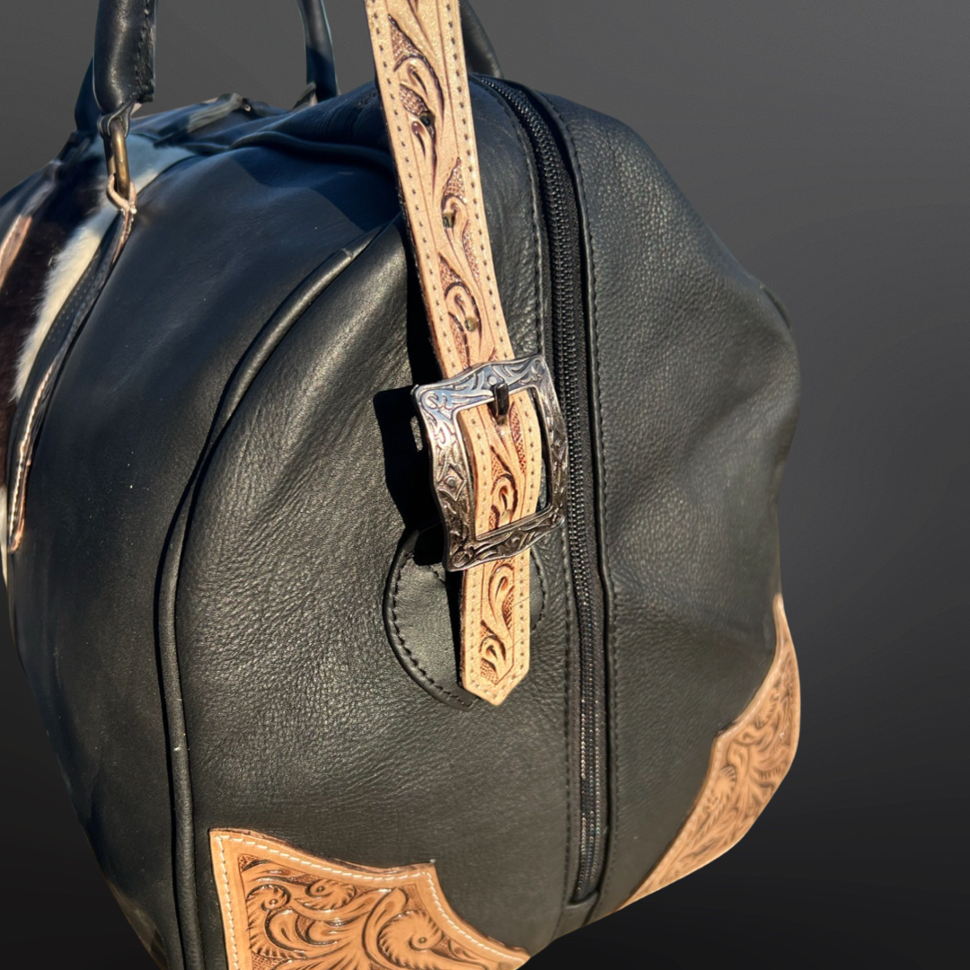 Western Tooled Leather Duffle Bag