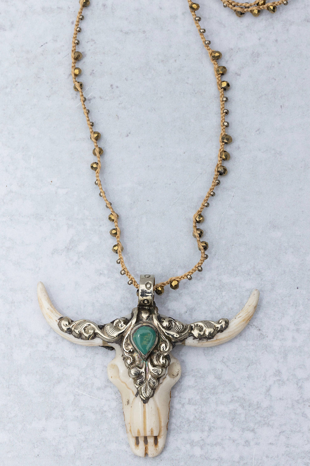 SILK WOVEN NECKLACE- TREASURE LONGHORN