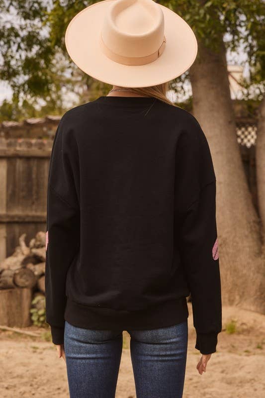 Cowboy Glitter Printed Sweatshirt