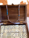 Copper Pearl & Raw Turq Necklace